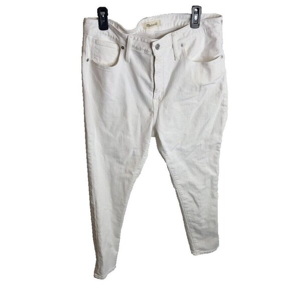 Madewell $128 Petite Curvy High-Rise Skinny Jeans in Pure White Size 33P AJ311 - Picture 2 of 7
